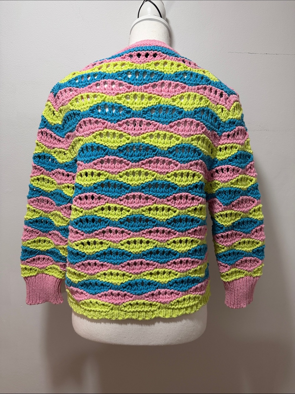 NWT ZARA Rainbow Tie-Front Sweater Cardigan Summer Bratz Lizzie McGuire Large - Picture 4 of 9